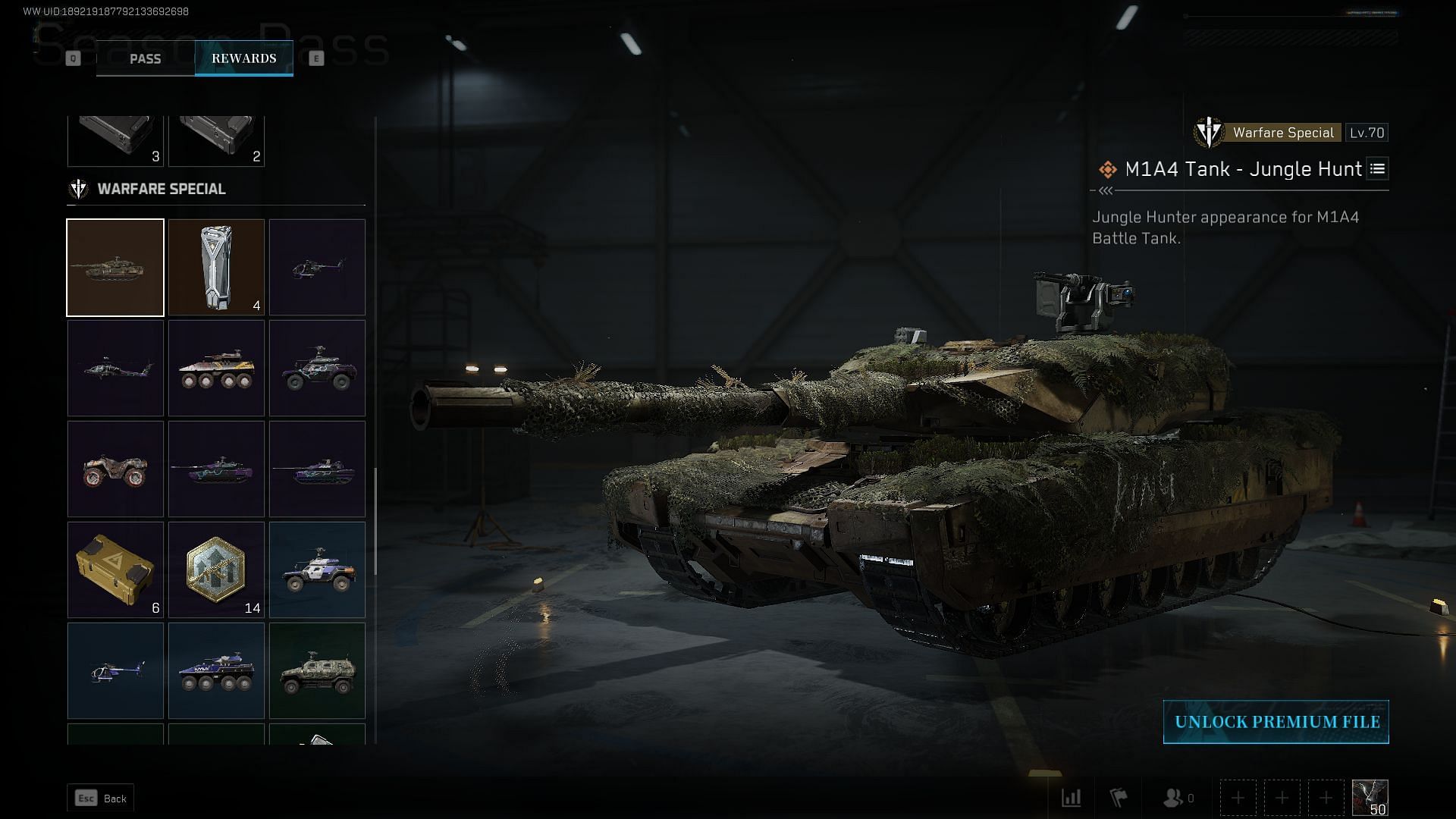 Legendary M1A4 Battle Tank appearance (Image via Sportskeeda Gaming || TiMi Studio Group)